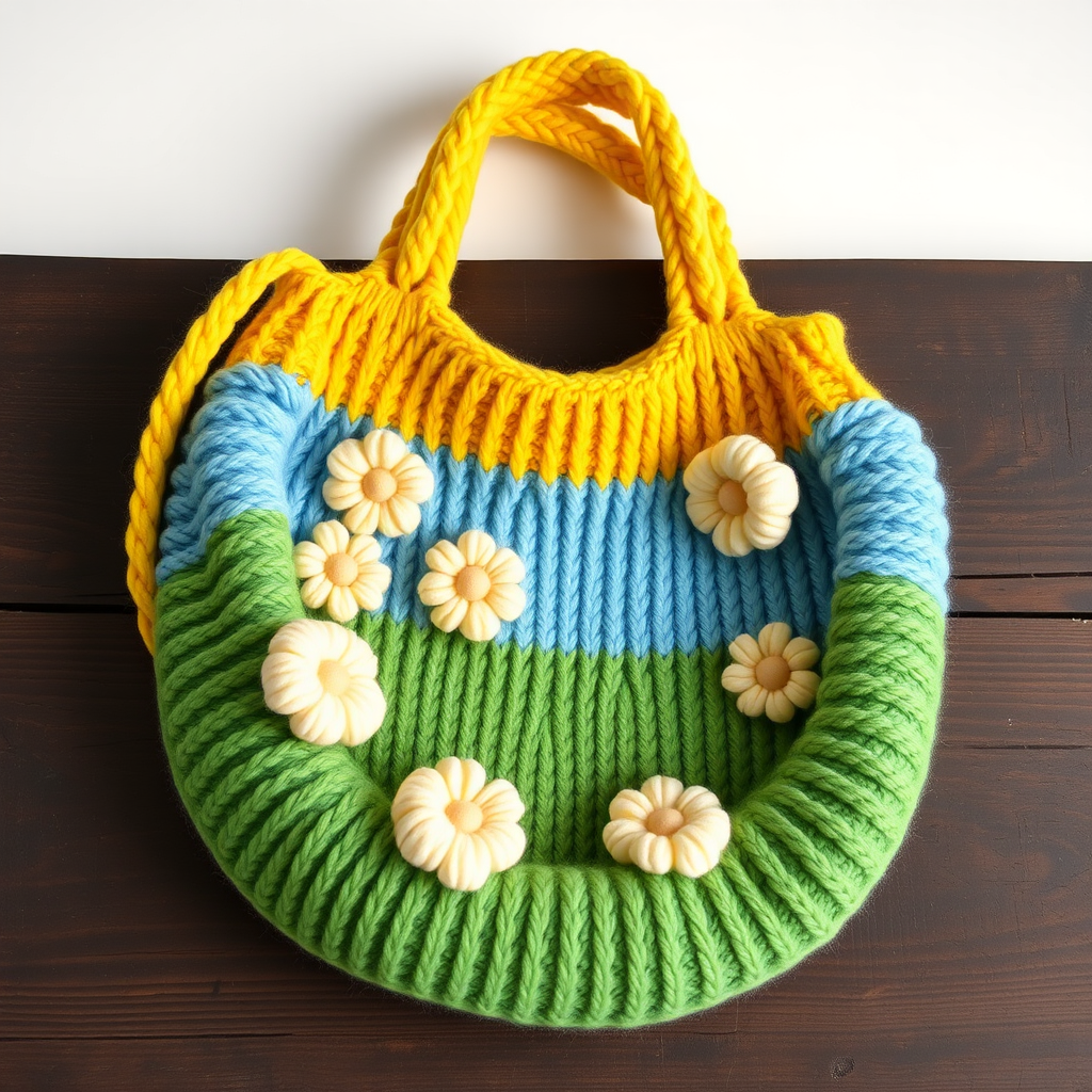 Aurora Bloom Market Tote Free Pattern – Knit a Radiant Floral Carryall