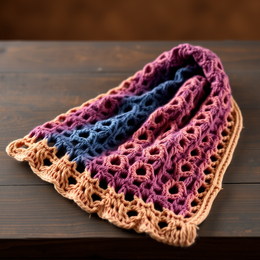 Aurora Dusk Scarf Free Pattern – Gradient Knit Scarf with Diamond Lace