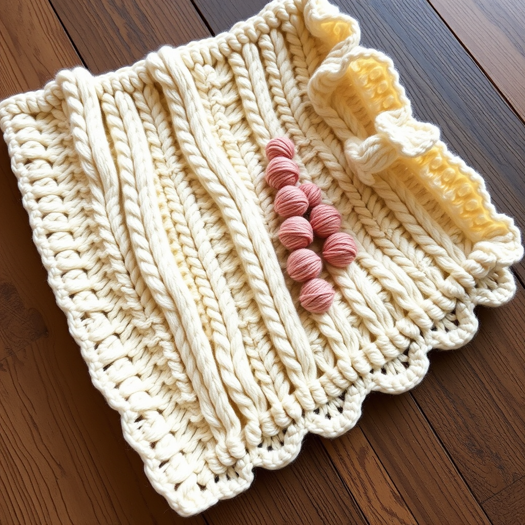 Whispering Dunes Braided Puff Baby Blanket Free Pattern – A Cloud-Soft Heirloom
