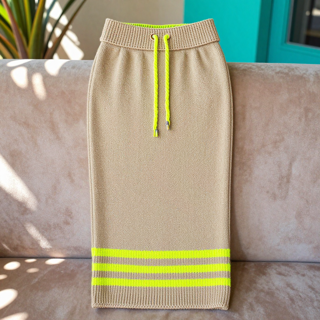 Mediterranean Summer Drawstring Cotton Skirt Free Knit Pattern