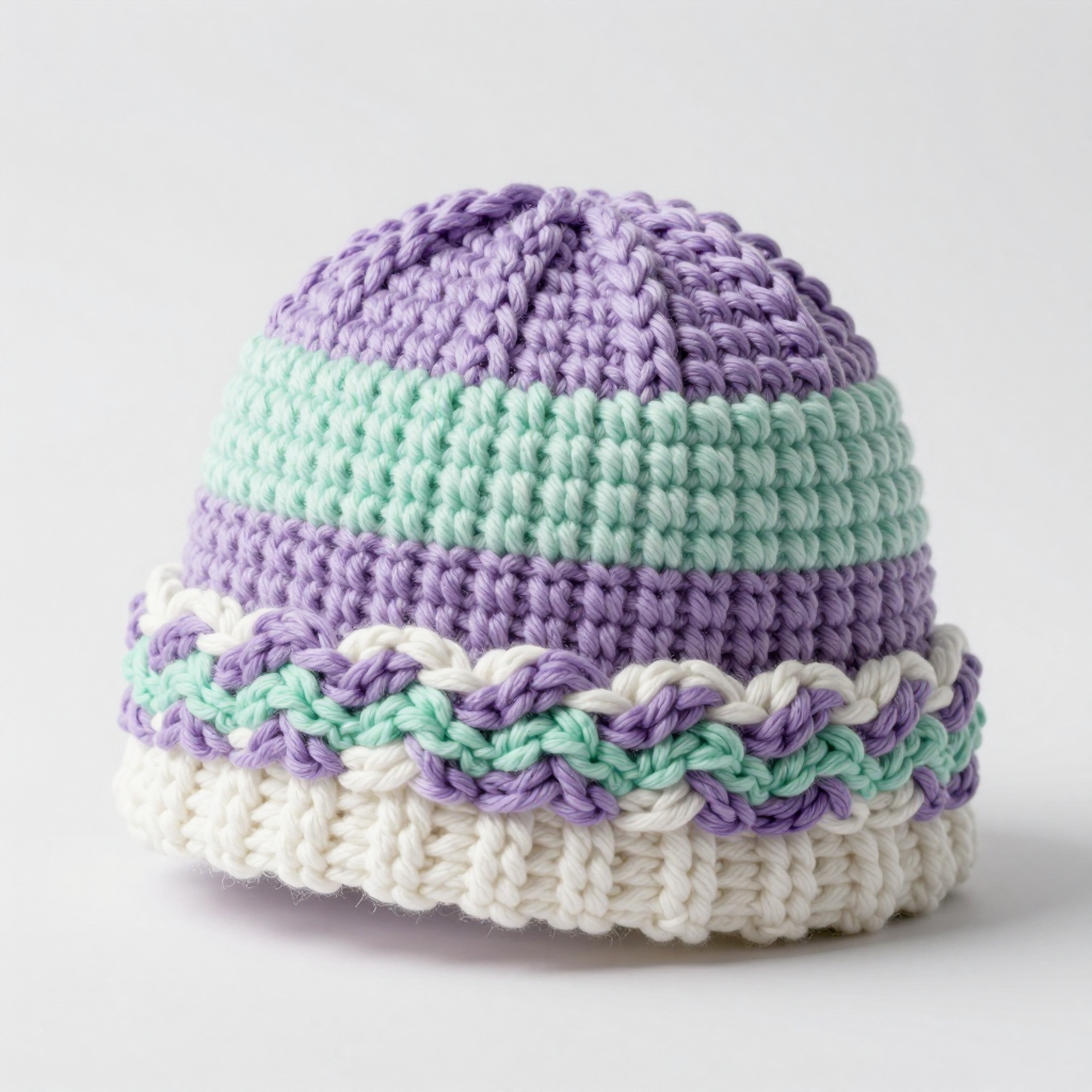 Aurora Frost Braided Crown Hat Free Pattern