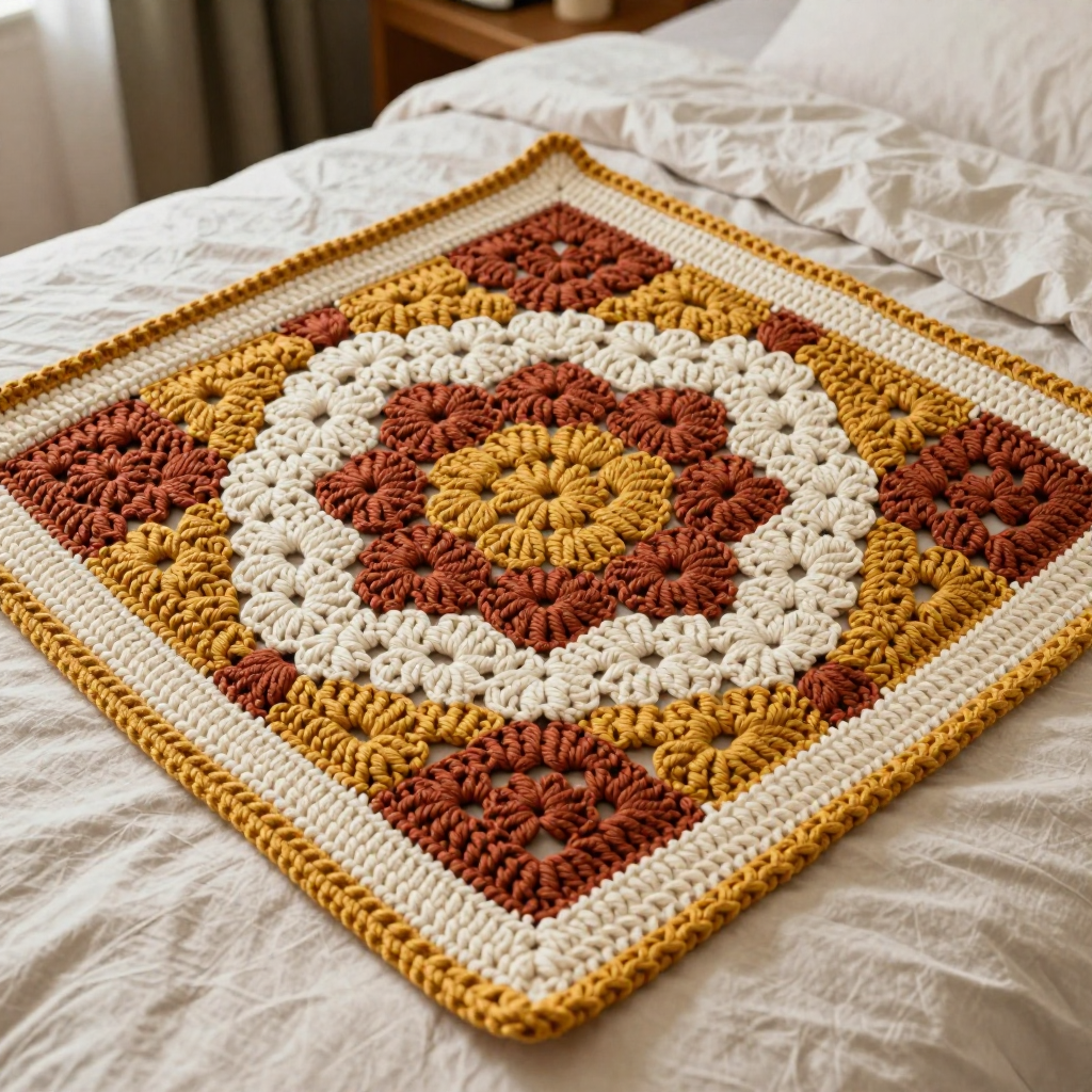 Honeycomb Hexagon Crochet Granny Square Free Pattern