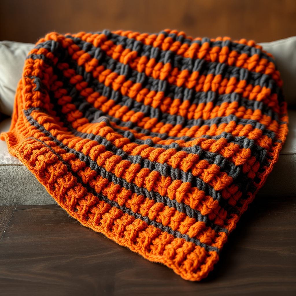 The Ember & Ash Driftwood Throw: A Free Knitting Pattern for a Textured, Two-Tone Blanket
