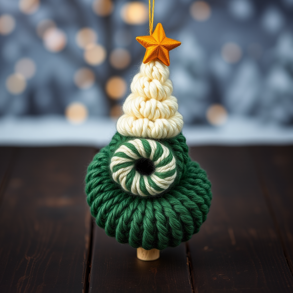 Evergreen Spiral Wind Spinner Christmas Tree Free Pattern – A Knitted Twirling Tabletop Ornament