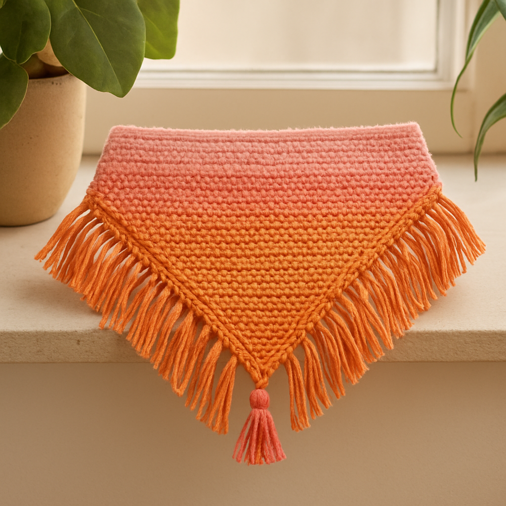 Sunset Fringe Pet Bandana - Free Pattern