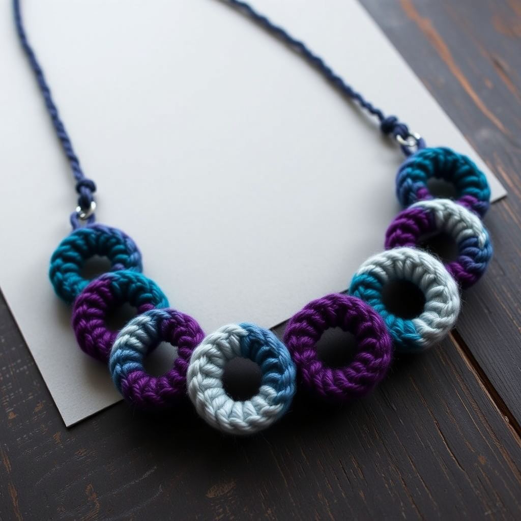 Aurora Borealis Yarn Ring Necklace Free Pattern – Knit a Celestial Choker