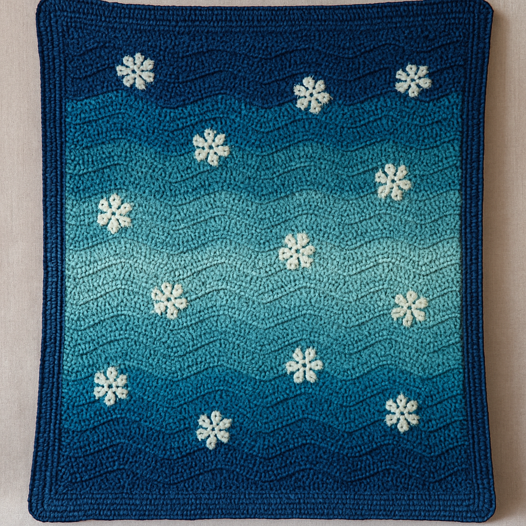 Free Pattern: Farmhouse Rustic Ocean Blues Floral Afghan