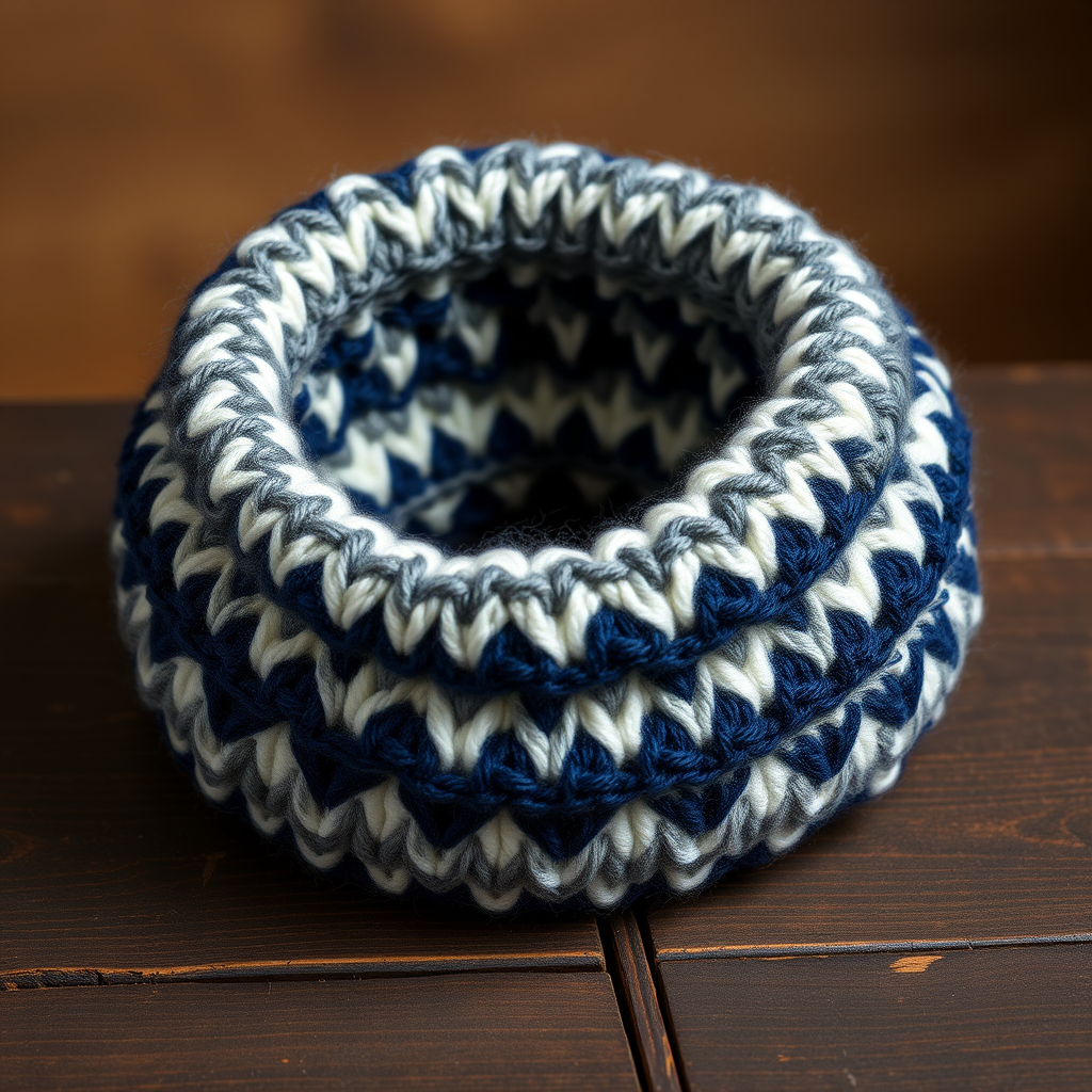 Nordic Twilight Fair Isle Crochet Cowl Free Pattern