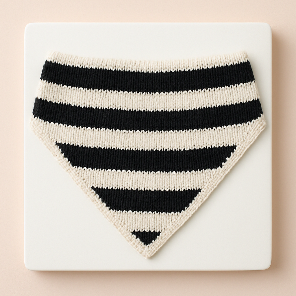 Free Pattern: Cottagecore Black & White Striped Pet Bandana