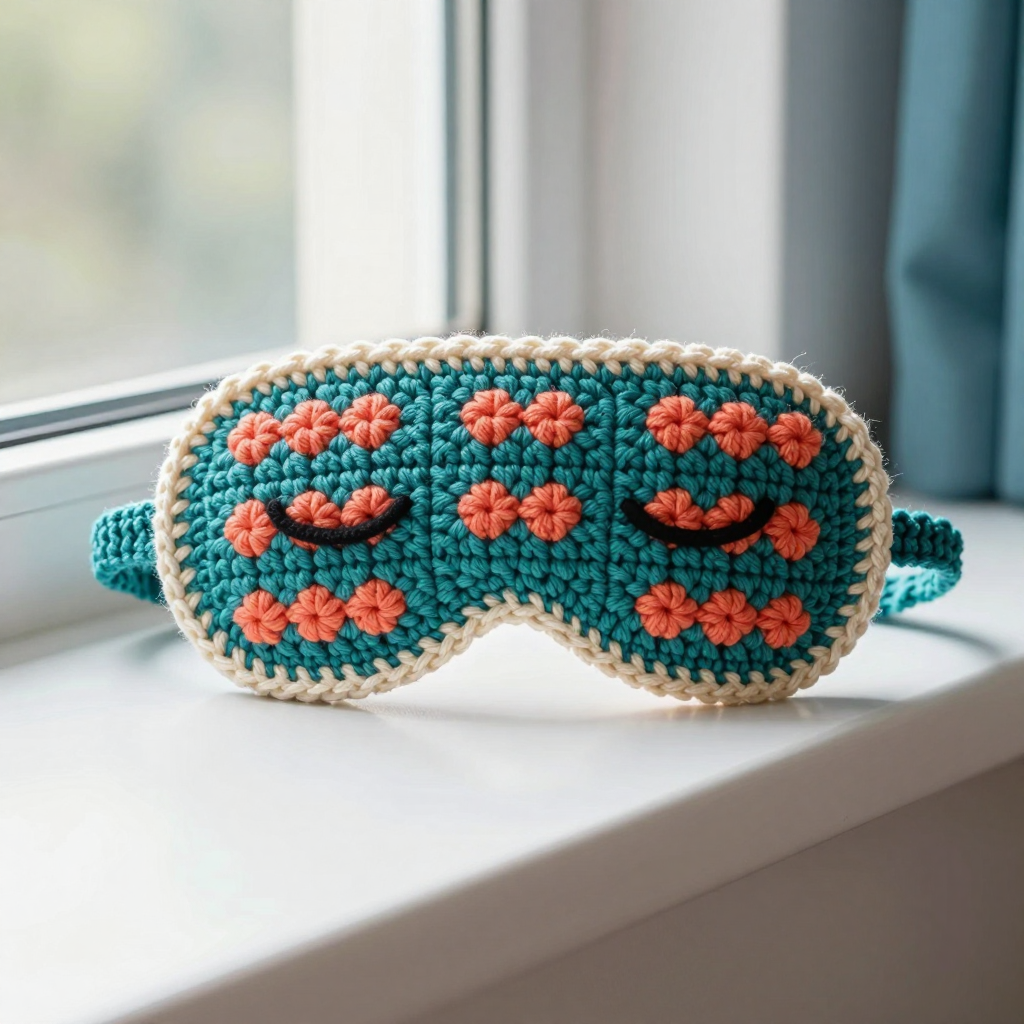 Kawaii Bobble Sleep Mask Duo: Free Crochet Pattern