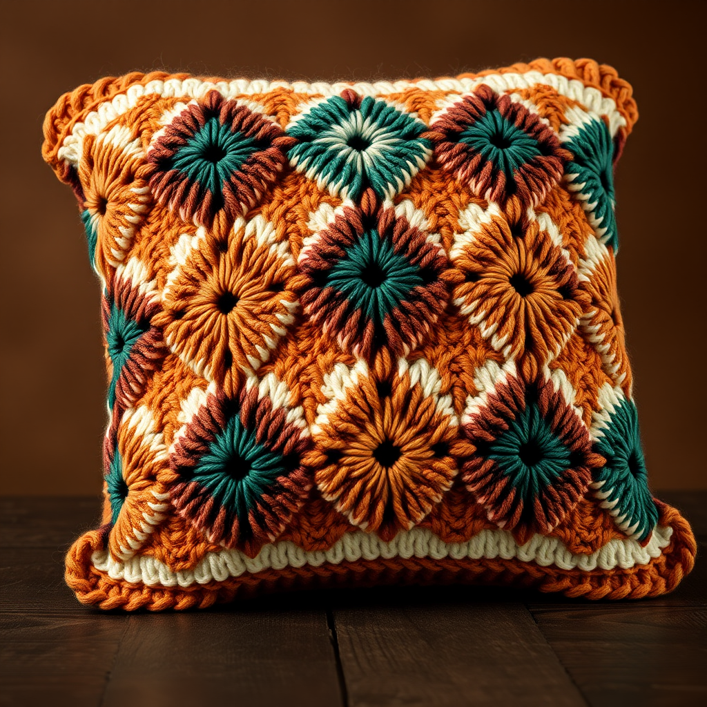 The Fractal Fern Pillow Free Pattern – Knit a Geometric Diamond Cushion