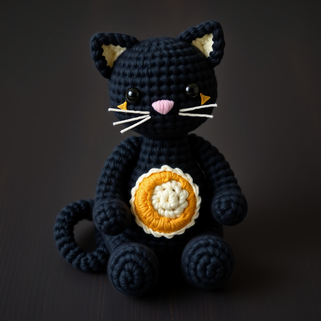 Whiskered Moonlight Cat Amigurumi Free Pattern – Crochet a Midnight Feline Charm
