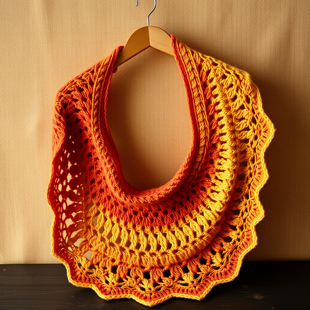 Solar Flare Crescent Shawl Free Pattern – Crochet a Radiant Sunset Wrap