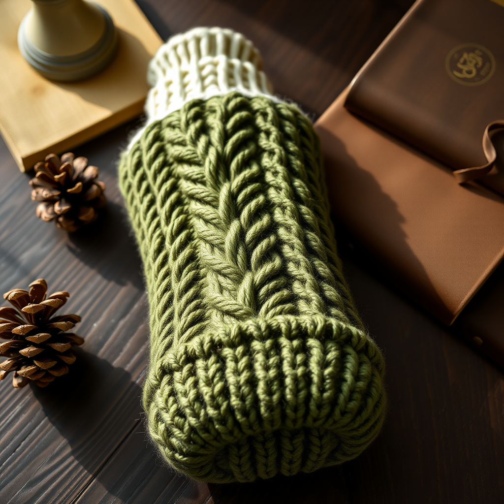 Rustic Trails Cable Knit Water Bottle Cozy Free Pattern