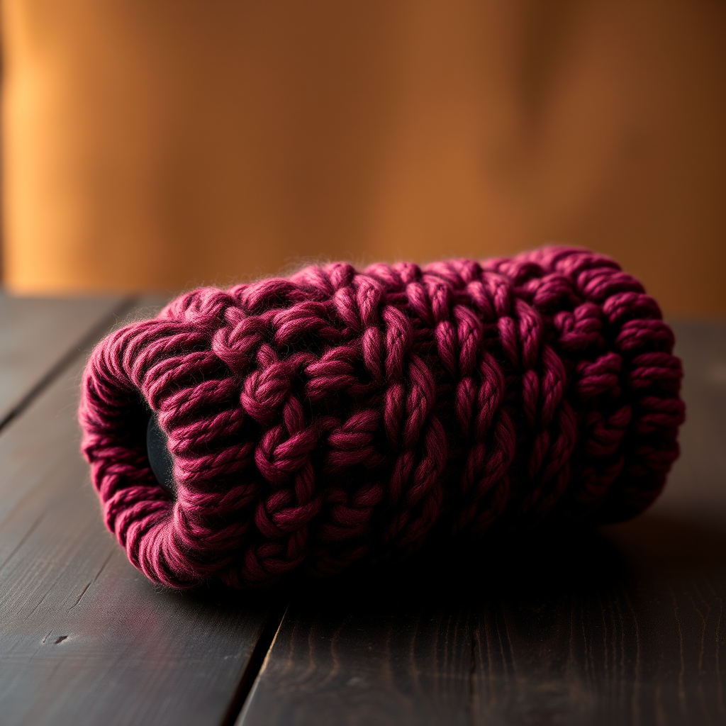 Burgundy Wine Cozy Cable Knit Cover Free Pattern