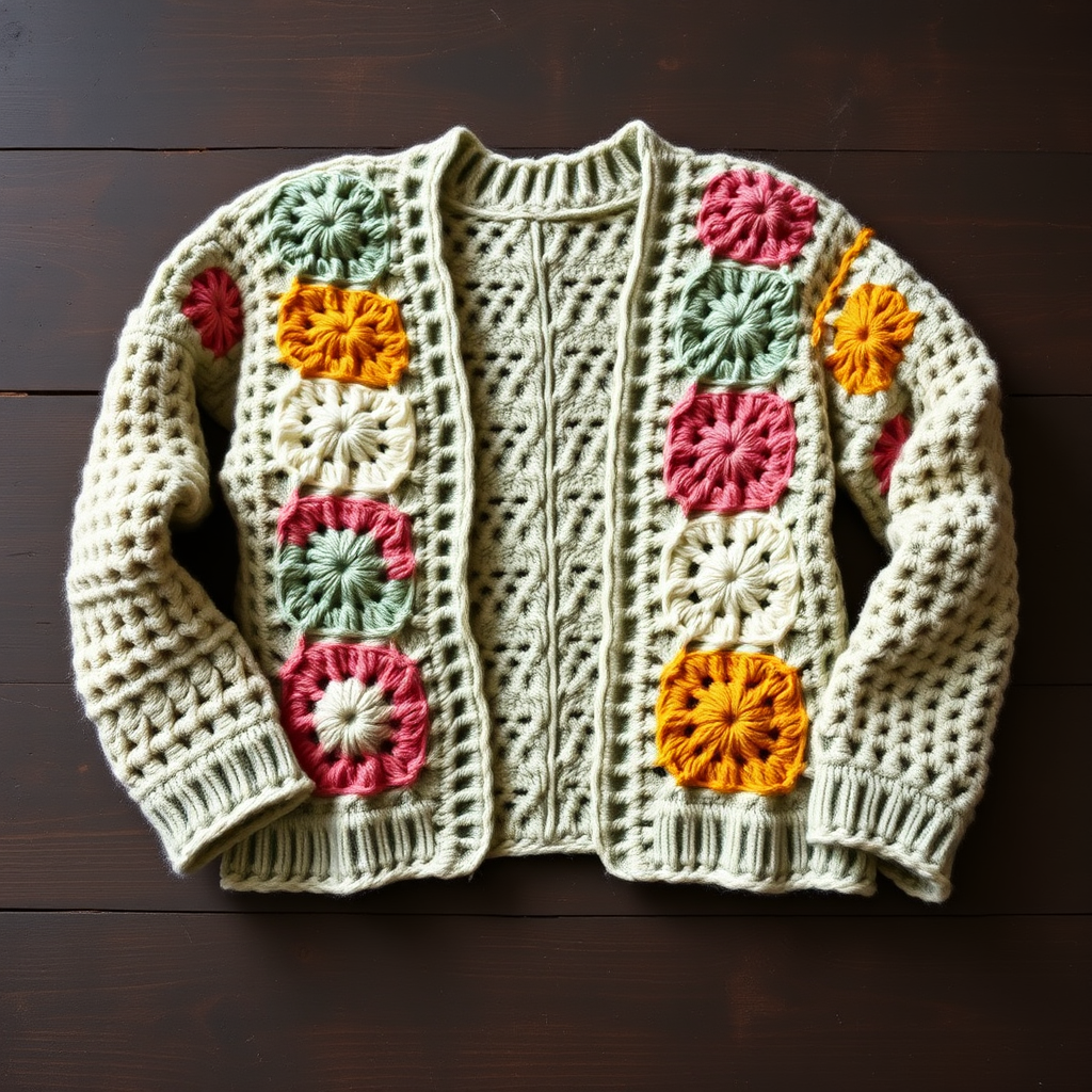Whispering Meadow Granny Square Cardigan Free Pattern