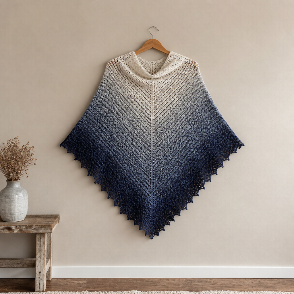Crochet Elegant Ombre Triangle Shawl Free Pattern