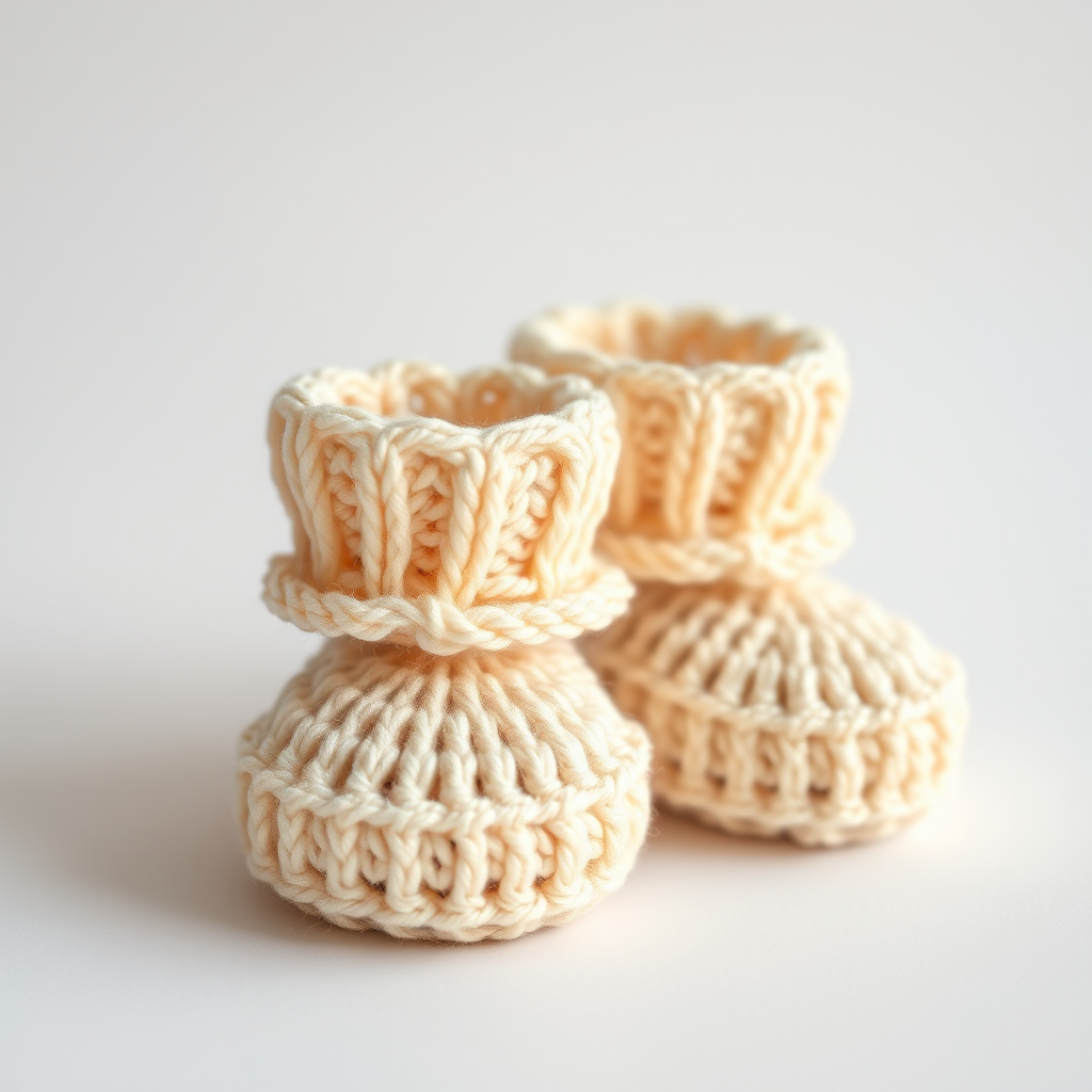Adorable Ribbed Knit Baby Booties