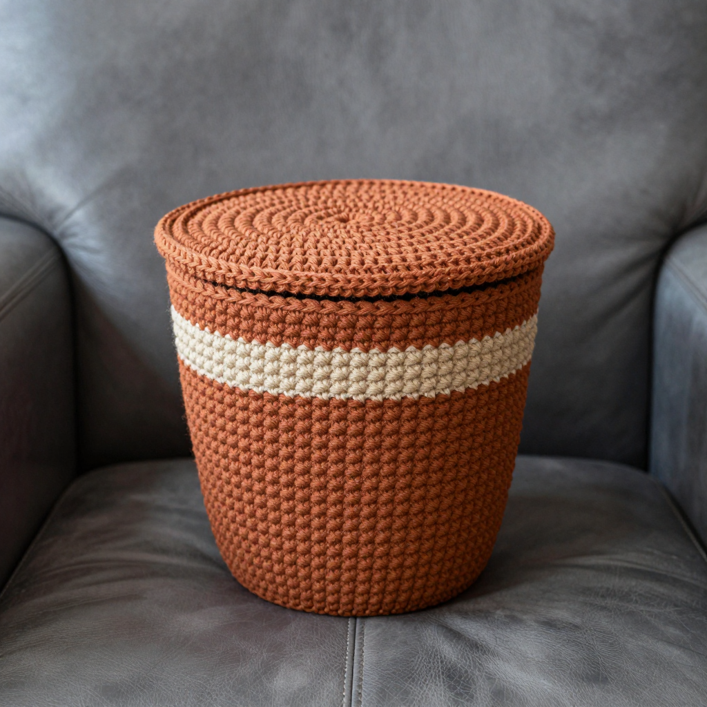 Terracotta Crochet Planter Pot with Lid Free Pattern