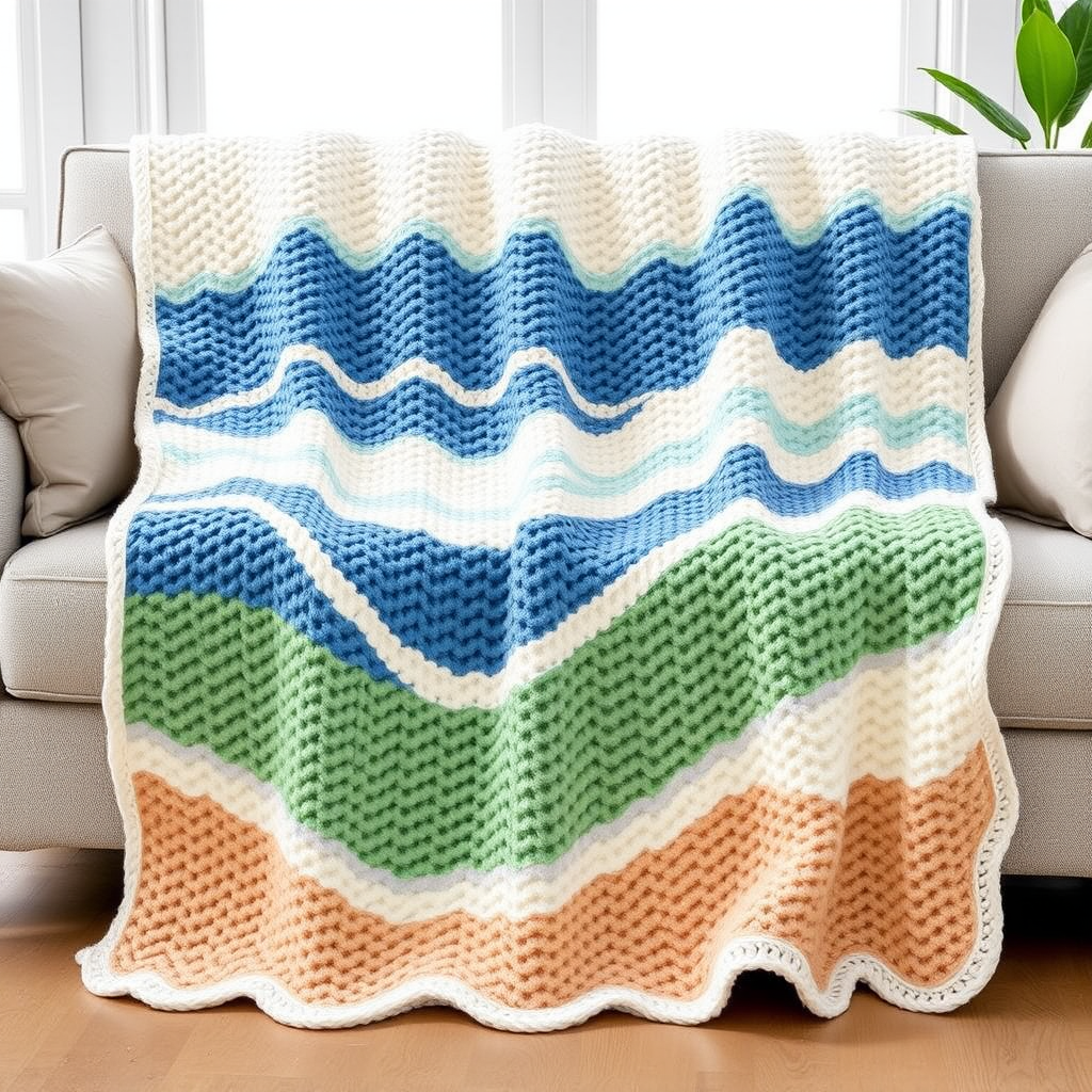 The Cozy Ripple Wave Blanket Free Pattern
