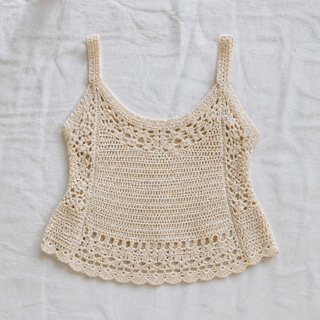 Crochet Elegant Lacy Summer Tank Top Free Pattern