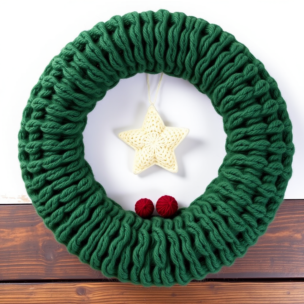 Evergreen Embrace Wreath Free Pattern – A Knitted Nordic Star Garland