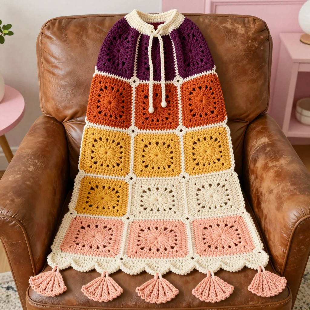 Art Deco Fan Bunting Cocoon Free Pattern: Sunset Ombre Crochet Baby Cocoon