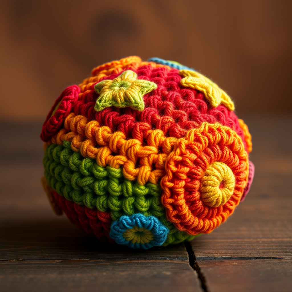 Whimsical Rainbow Baby Developmental Ball Free Pattern