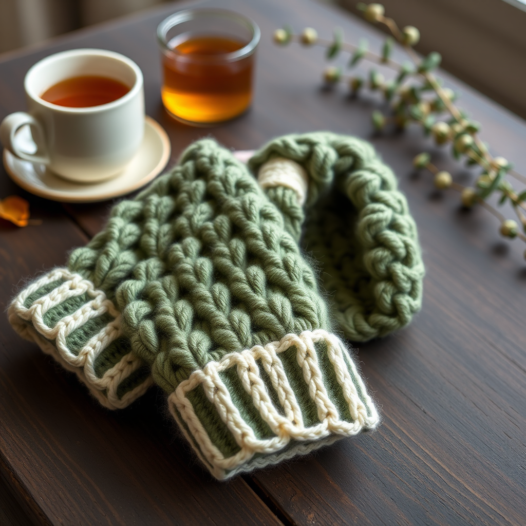 Whispering Pines Textured Fingerless Gloves Free Pattern