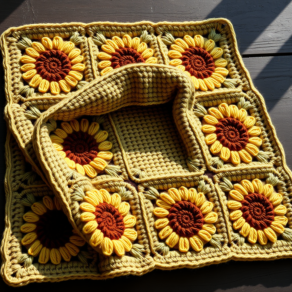 Sunburst Meadow Throw Free Pattern