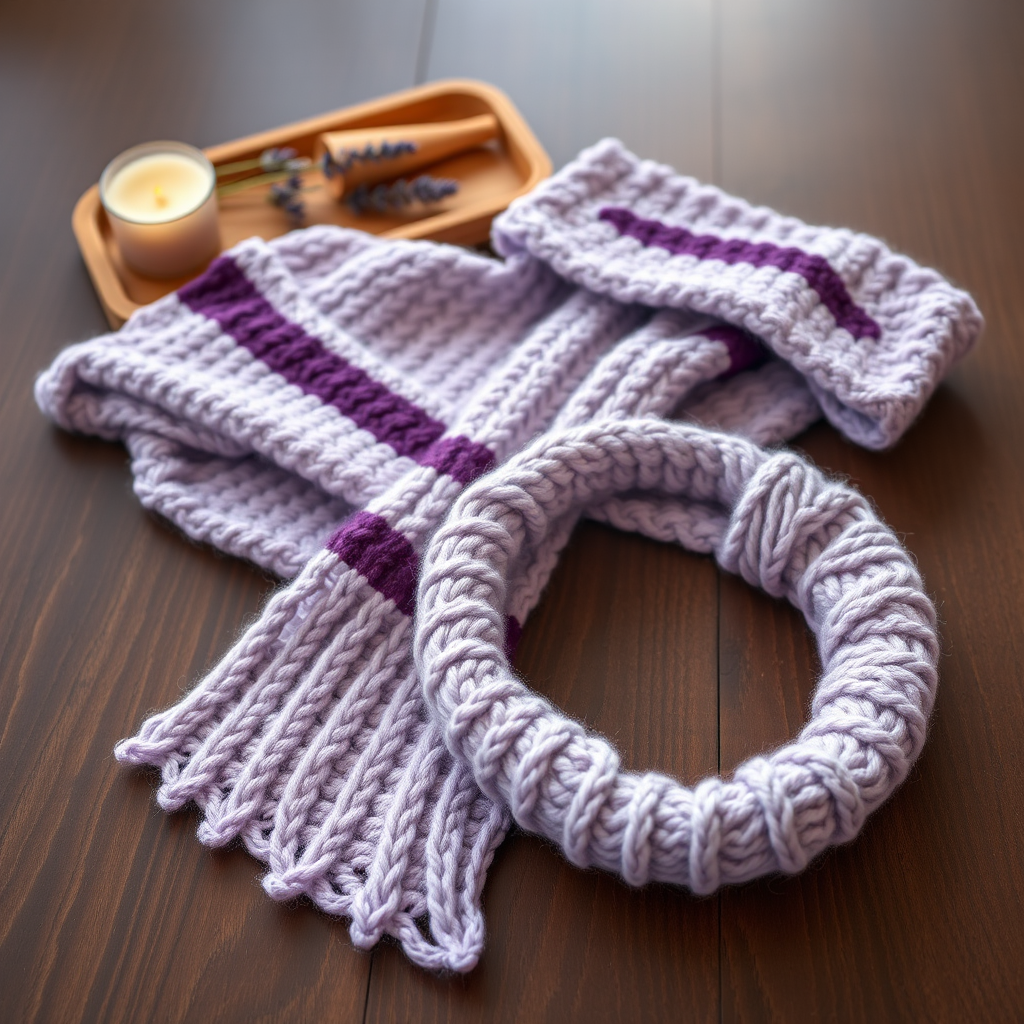 Amethyst Veil Spa Wrap & Headband Set Free Pattern – Knitted Thermal Stitch