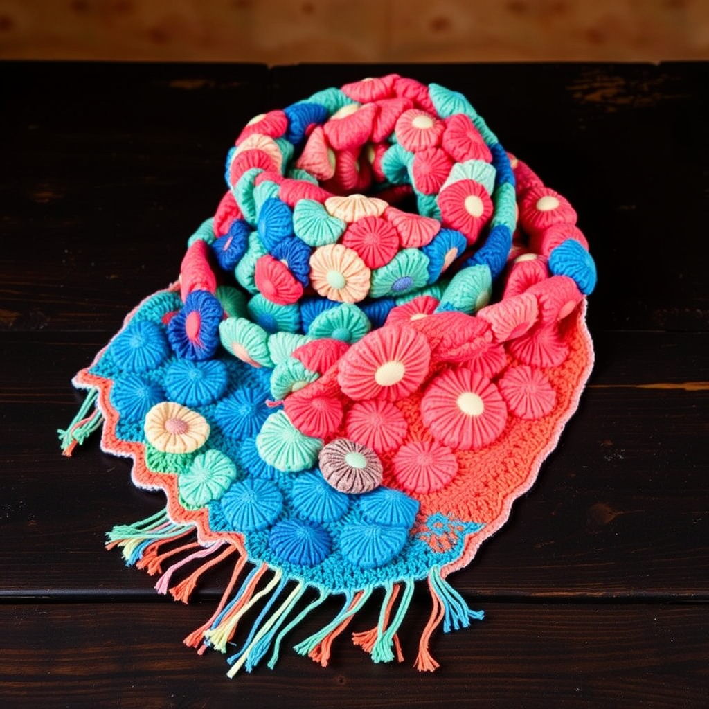Free Pattern: The Delancey Cosmic Coral Reef Scarf