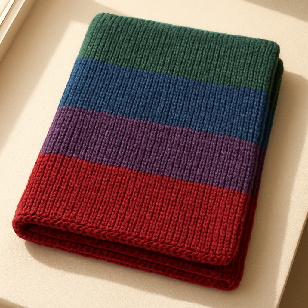 Modern Minimalist Chunky Jewel Tone Blanket - Free Pattern