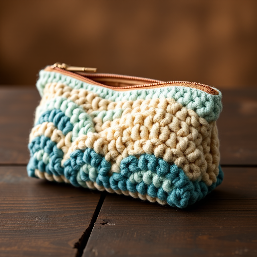 Mystic Waves Crochet Zipper Pouch Free Pattern