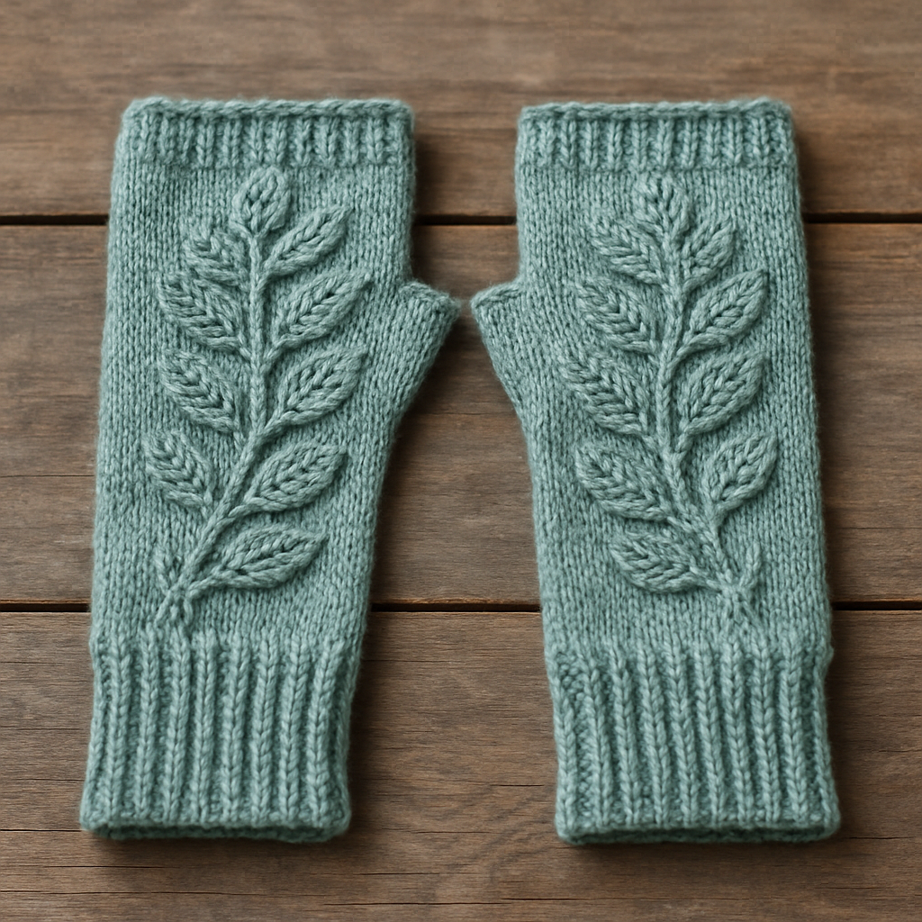 Frosted Fern Fingerless Gloves Free Pattern