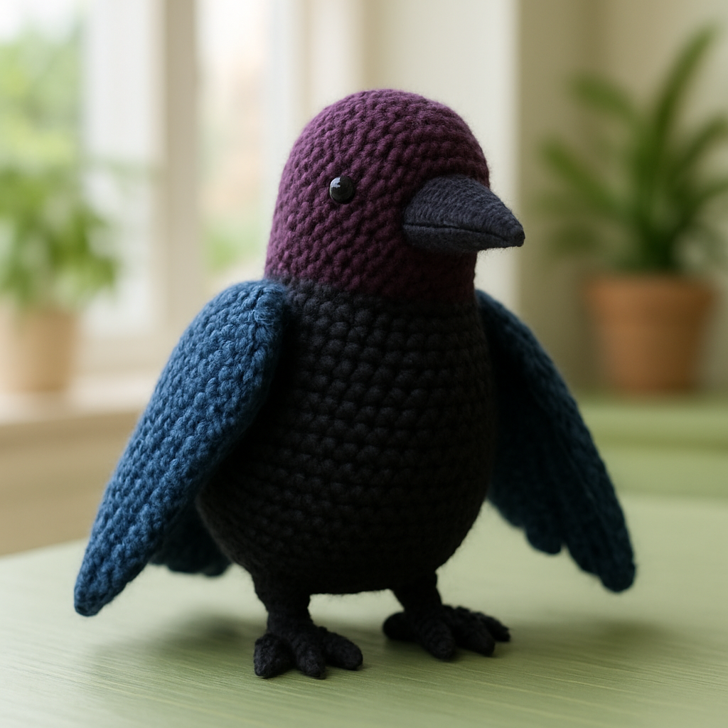 Free Pattern: Asymmetrical Boho Chic Amigurumi Raven