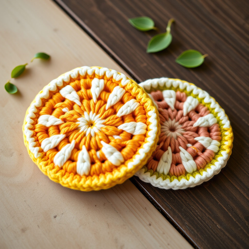 Sun-Kissed Citrus Coaster Set Free Pattern – A Zesty Crochet Accent