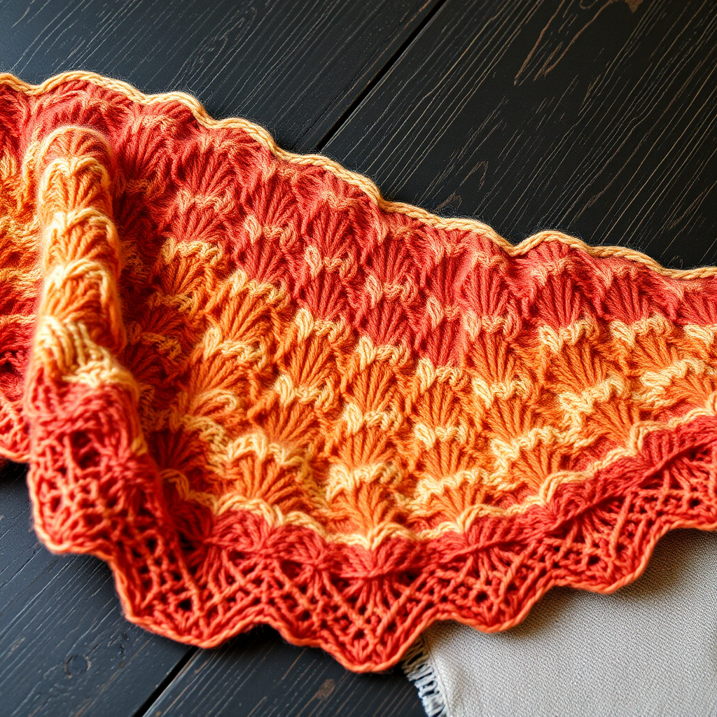 Aurora Dune Scarf Free Pattern – Knitted Gradient Chevron Wrap