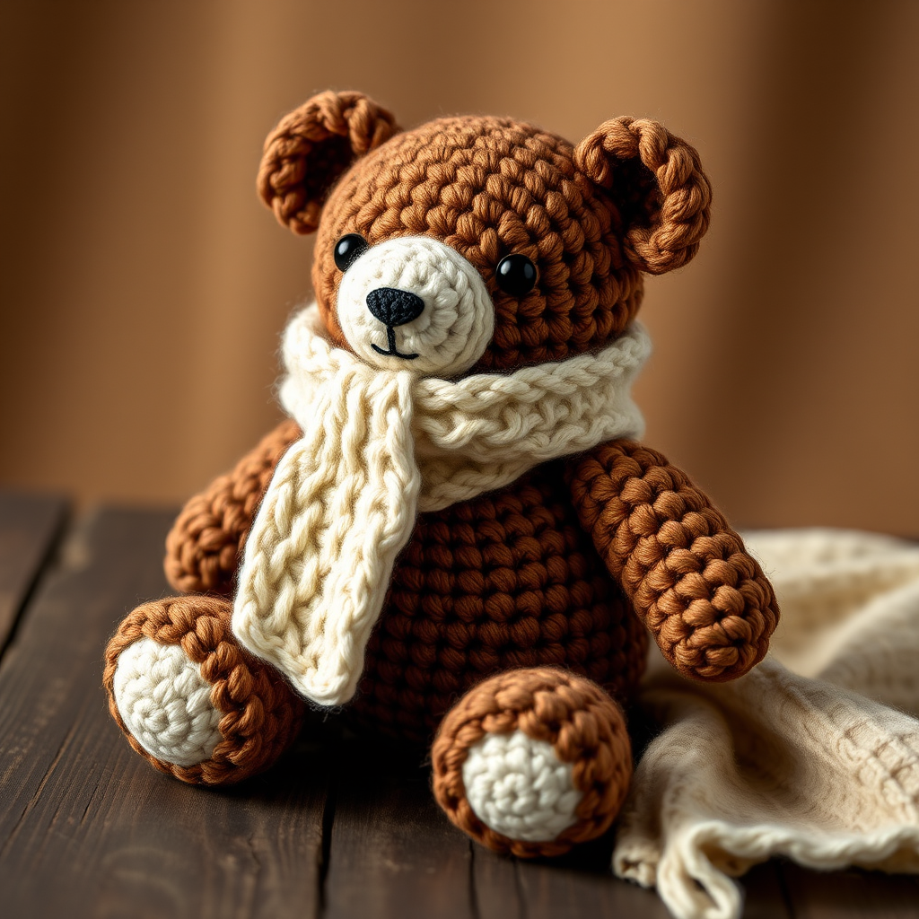 The Cozy Cocoa Bear: A Free Crochet Pattern for a Textured, Modern Amigurumi