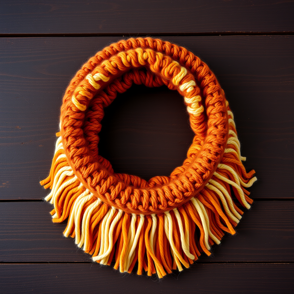 Prairie Sunset Fringed Cowl Free Pattern – Knitted Gradient Desert Wrap