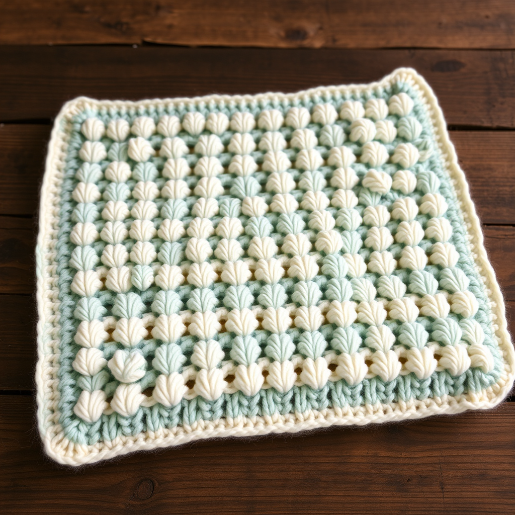 The Whispering Waves Reversible Baby Shell Blanket Free Pattern