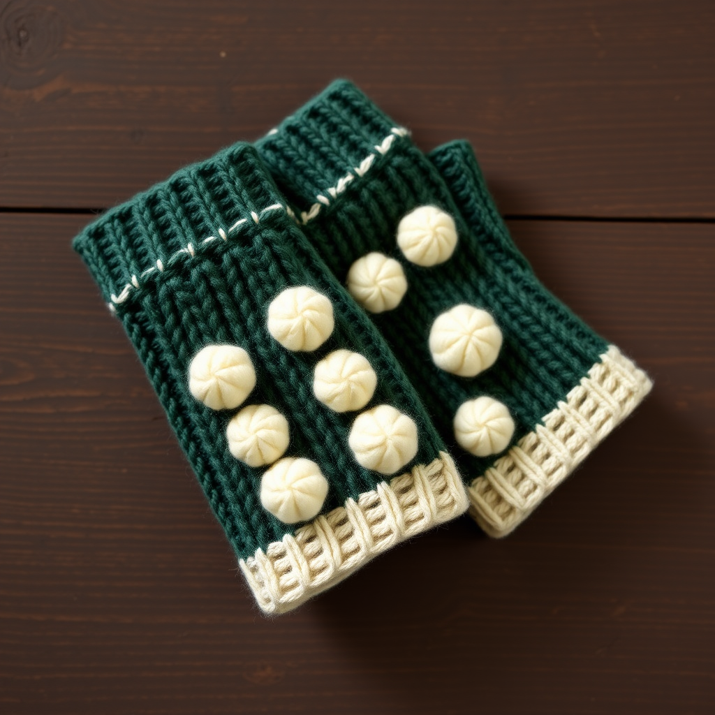 Whispering Pines Bobble Fingerless Gloves Free Pattern – Textured Knit Mitts