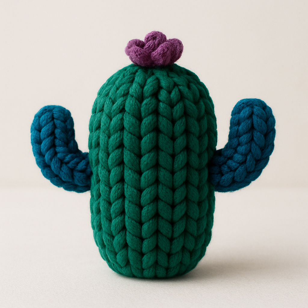 Free Pattern: Chunky Jewel-Toned Minimalist Amigurumi Cactus