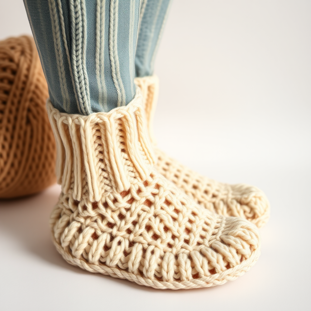 Cozy Chunky Crochet Slipper Socks