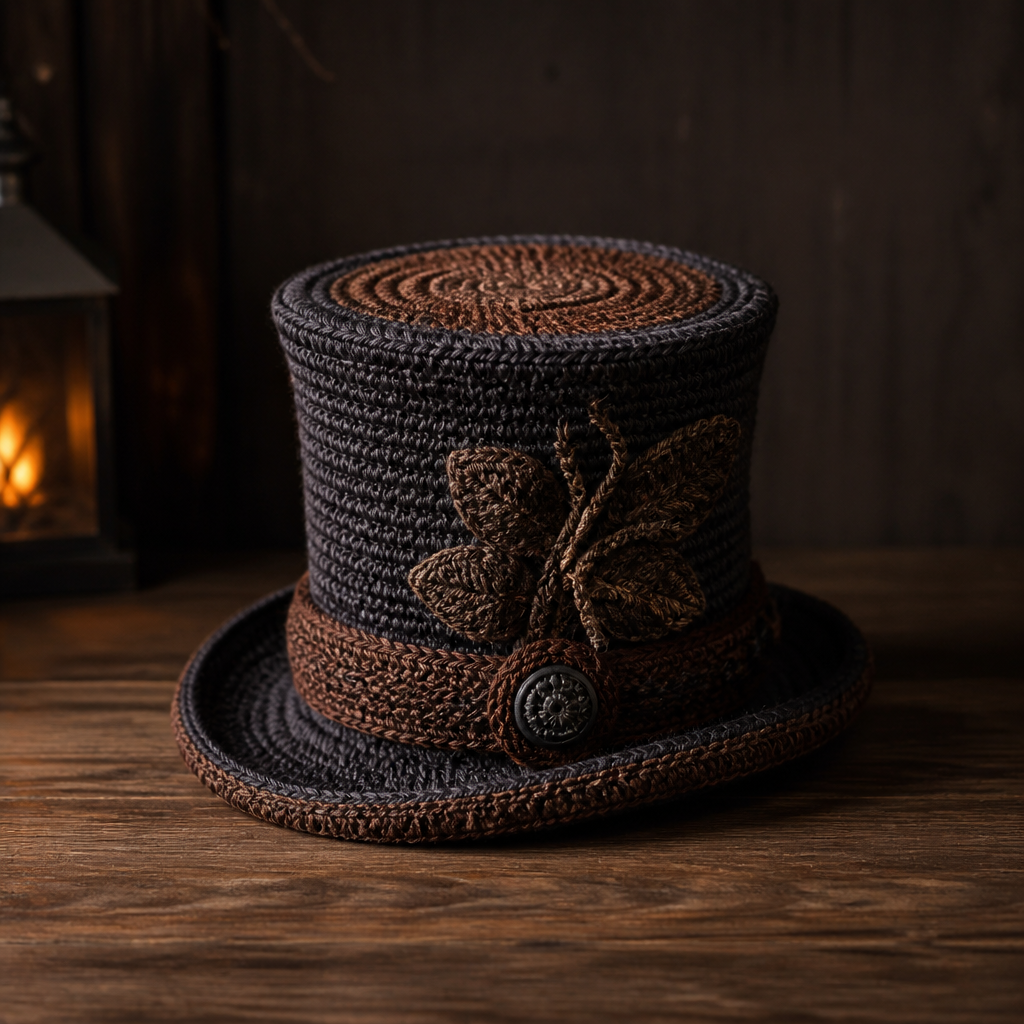 Crochet Elegant Steampunk Butterfly Top Hat Free Pattern