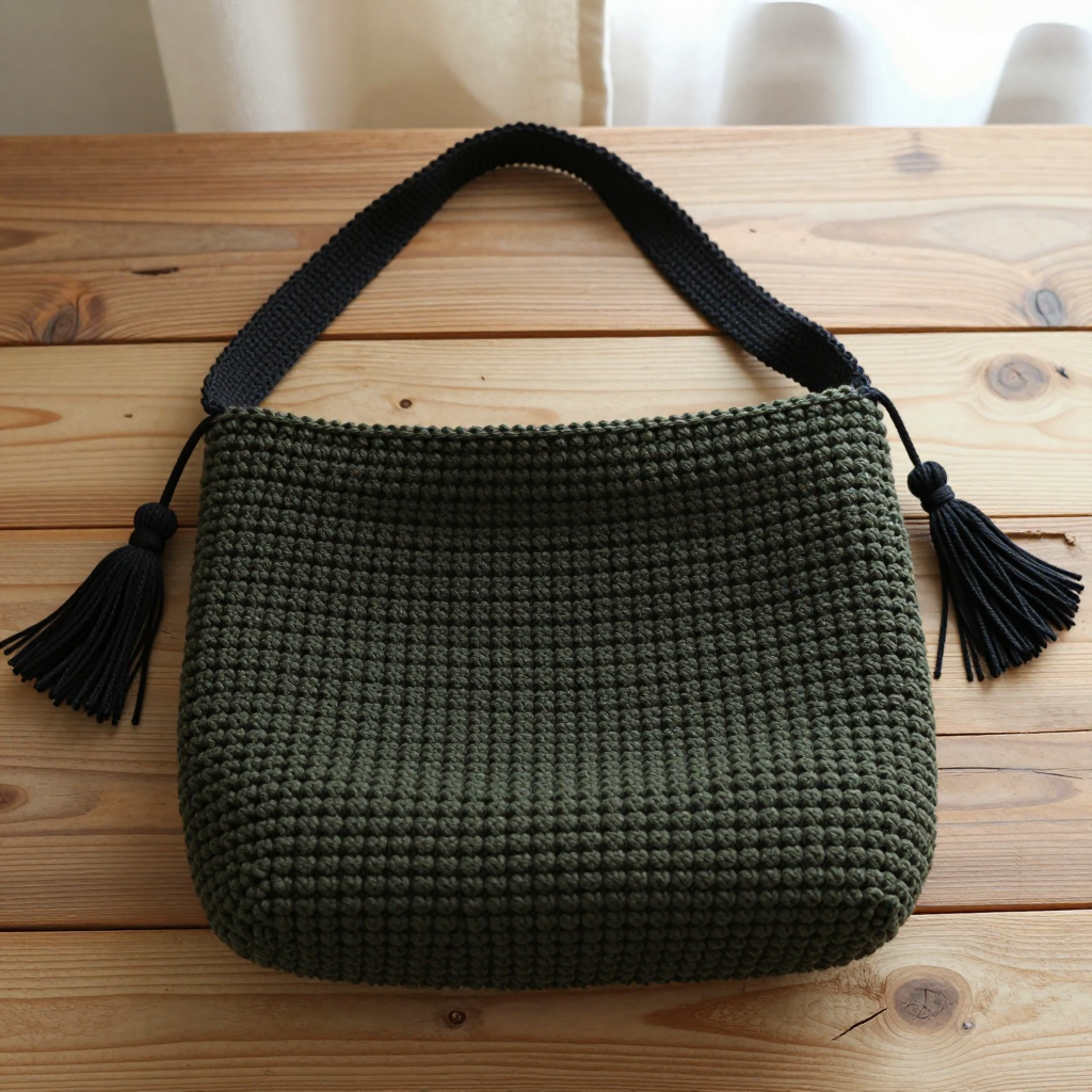 Moss Stitch Blackened Hobo: Free Crochet Pattern