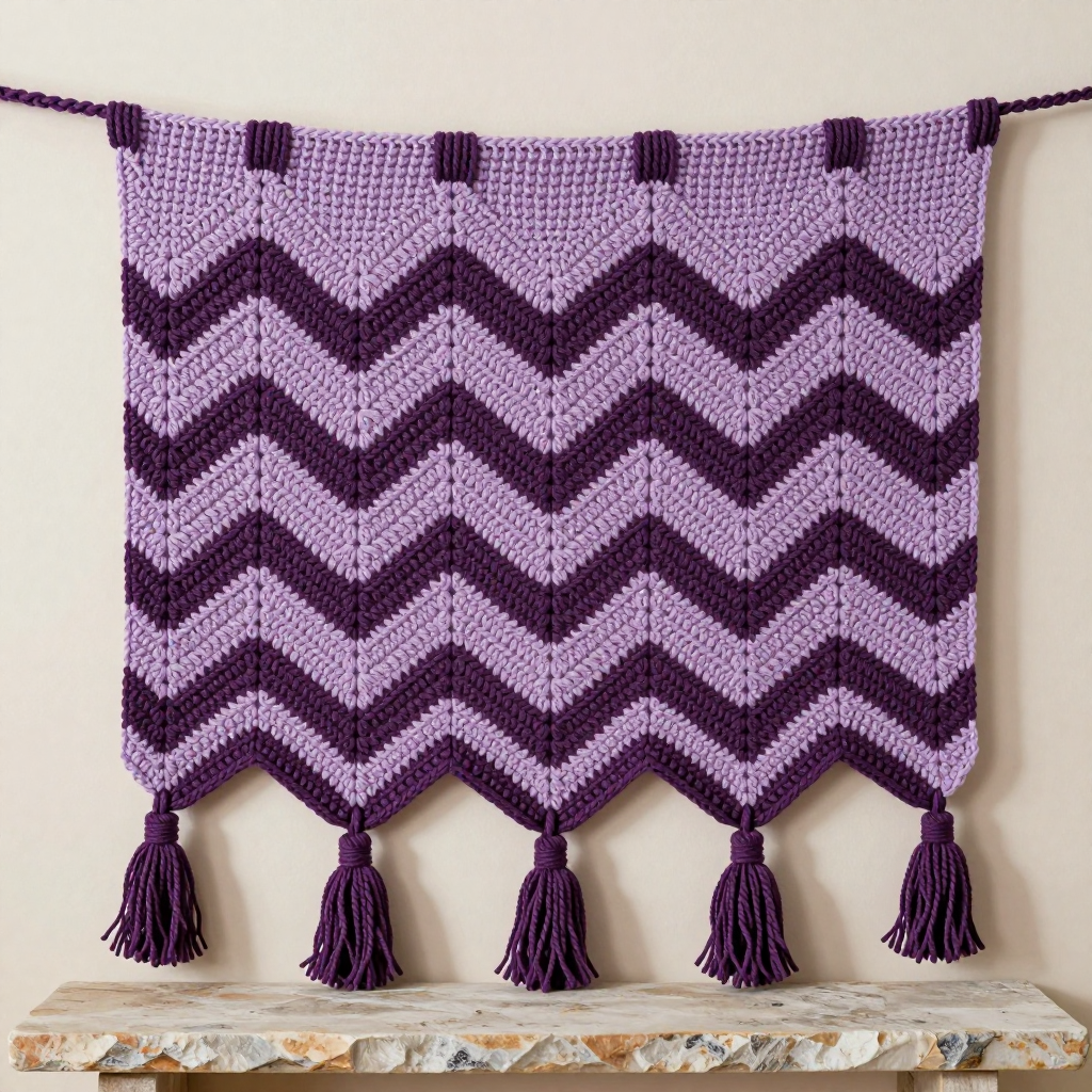 Folk Chevron Banner with Tassels: Free Crochet Pattern