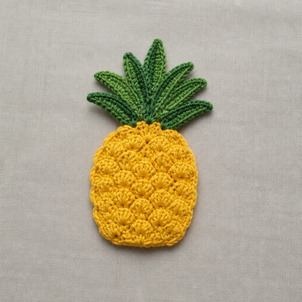 Crochet Vibrant Pineapple Applique Free Pattern