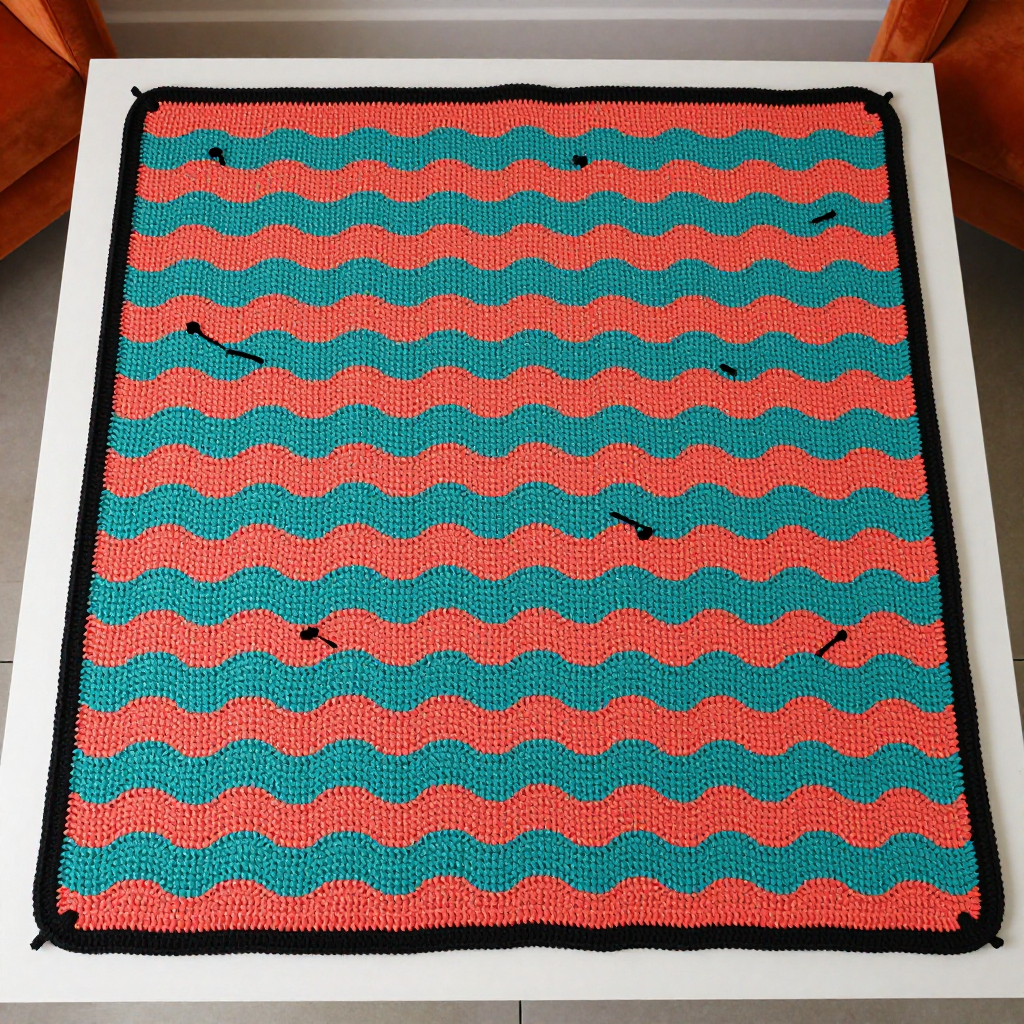 Torn Stripe Ripple Blanket: Free Crochet Pattern