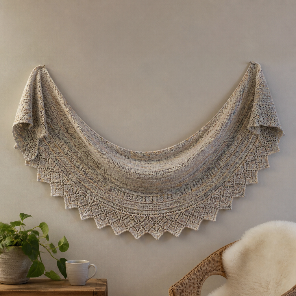 Knitting Elegant Lacy Crescent Shawl Free Pattern